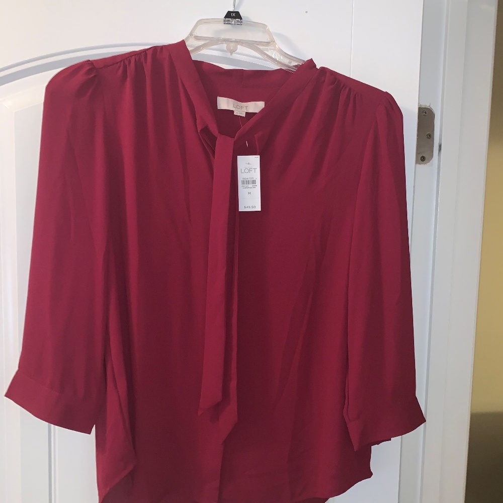 LOFT Red Blouse